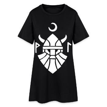 Symbole blanc du guerrier viking - Robe T-shirt Femme - noir - Devant