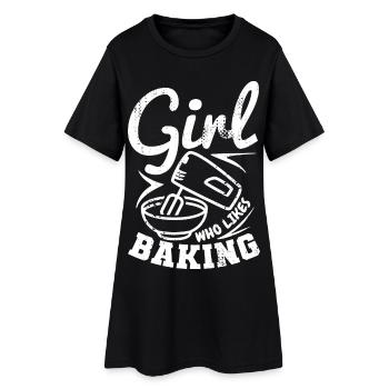 Fille qui aime cuisiner - Robe T-shirt Femme - noir - Devant