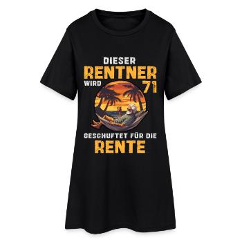 Lustig Rentner Rente 71 Geburtstag Beruf Spruch - Frauen T-Shirt-Kleid - Schwarz - Vorne