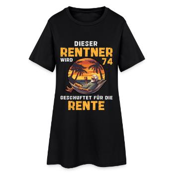 Lustig Rentner 74 Geburtstag Rente Senioren Spruch - Frauen T-Shirt-Kleid - Schwarz - Vorne