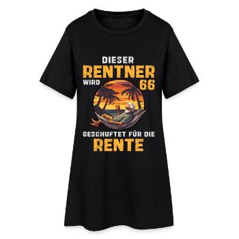 Lustig Rentner 66 Geburtstag Beruf Rente Spruch - Frauen T-Shirt-Kleid - Schwarz - Vorne