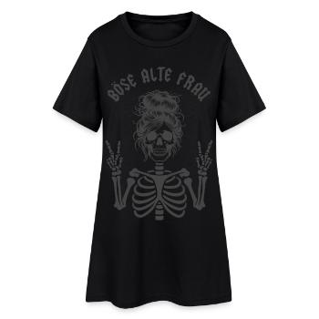 Böse alte Frau - Frauen T-Shirt-Kleid - Schwarz - Vorne