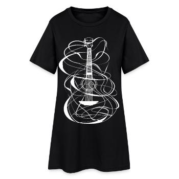 Croquis de ukulélé - Robe T-shirt Femme - noir - Devant
