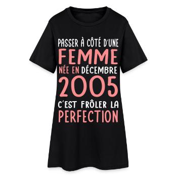 Anniversaire 20 ans - Née en Décembre 2005 - Robe T-shirt Femme - noir - Devant