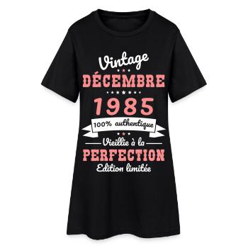 Anniversaire 40 ans - Vintage - Décembre 1985 - Robe T-shirt Femme - noir - Devant