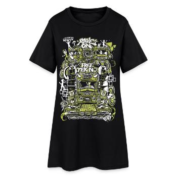 Rave on free TEKNO  - Robe T-shirt Femme - noir - Devant