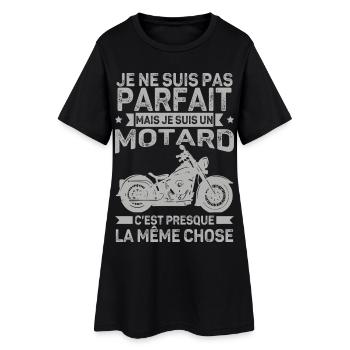 Motard Pas Parfait Humour Moto - Robe T-shirt Femme - noir - Devant