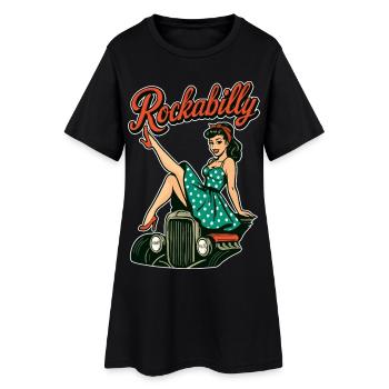 Cadeau des années 50 pour une hot rod vintage rockabilly - Robe T-shirt Femme - noir - Devant