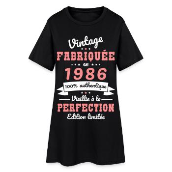 1986 – Vintage – Perfekt gereift - Frauen T-Shirt-Kleid - Schwarz - Vorne
