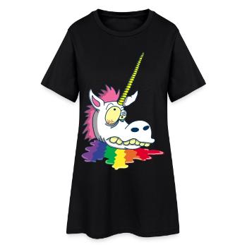Tête coupée d'une licorne - Robe T-shirt Femme - noir - Devant