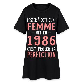 Geboren 1986 – Perfektion nahe - Frauen T-Shirt-Kleid - Schwarz - Vorne