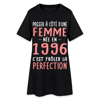 Geboren 1996 – Nahezu Perfektion - Frauen T-Shirt-Kleid - Schwarz - Vorne
