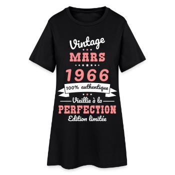 60 Years Anniversary - Vintage - March 1966 - Women’s T-Shirt Dress - black - Front