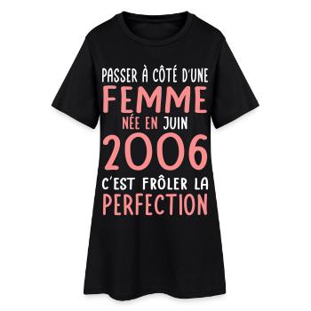 Anniversaire 20 ans - Née en Juin 2006 - Robe T-shirt Femme - noir - Devant