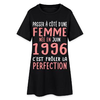 Anniversaire 30 ans - Née en Juin 1996 - Robe T-shirt Femme - noir - Devant