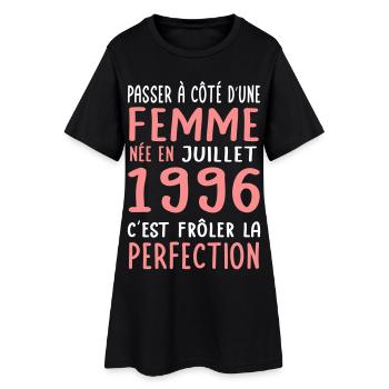 Anniversaire 30 ans - Née en Juillet 1996 - Robe T-shirt Femme - noir - Devant
