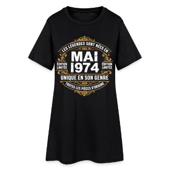 May 1974  - Robe T-shirt Femme - noir - Devant