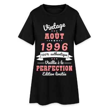 Anniversaire 30 ans - Vintage - Août 1996 - Robe T-shirt Femme - noir - Devant