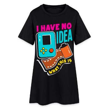 Keine Ahnung Was Das Ist - Lustiges Retro Design - Frauen T-Shirt-Kleid - Schwarz - Vorne