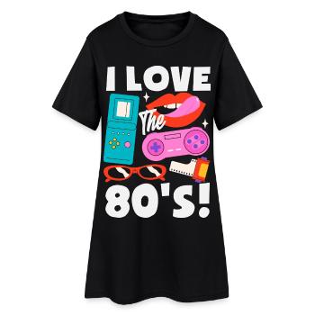 Retro Back to the 80s Vintage Design - Women’s T-Shirt Dress - black - Front