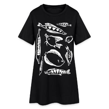 POISSONS - Robe T-shirt Femme - noir - Devant