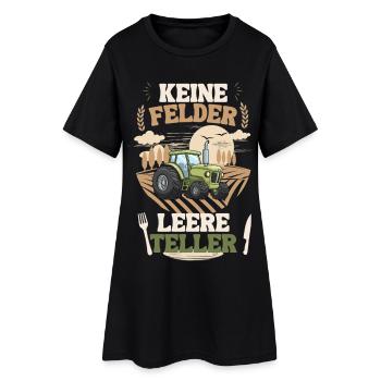 Bauer Keine Felder leere Teller - Frauen T-Shirt-Kleid - Schwarz - Vorne