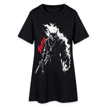 Guerrier Oni des Flammes Démoniaques Furieuses - Robe T-shirt Femme - noir - Devant