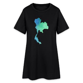 Thailand - Frauen T-Shirt-Kleid - Schwarz - Vorne