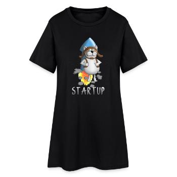 coole Startup Rakete - Frauen T-Shirt-Kleid - Schwarz - Vorne