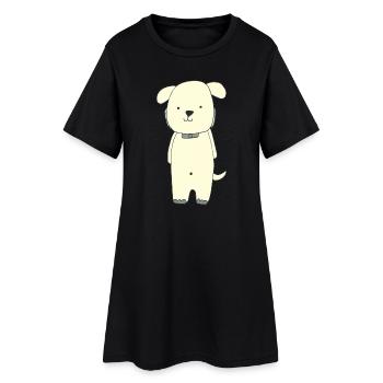 chien jaune - Robe T-shirt Femme - noir - Devant