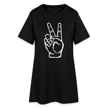 Symbole de la paix - Signe de la victoire - Robe T-shirt Femme - noir - Devant