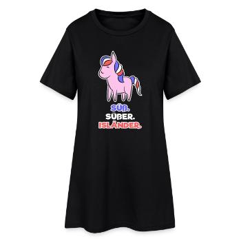 Islandpferde Pony Islandponys Haflinger Statement - Frauen T-Shirt-Kleid - Schwarz - Vorne
