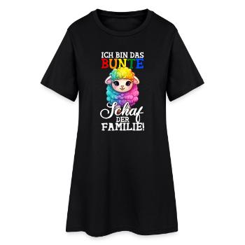 Bunte Schaf der Familie - Regenbogen LGBTQ - Frauen T-Shirt-Kleid - Schwarz - Vorne