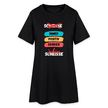 Immer Positiv Denken Farbband - Frauen T-Shirt-Kleid - Schwarz - Vorne