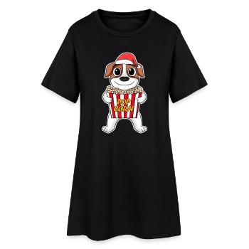 Jack Russell Terrier Hund Tier Weihnachten - Frauen T-Shirt-Kleid - Schwarz - Vorne