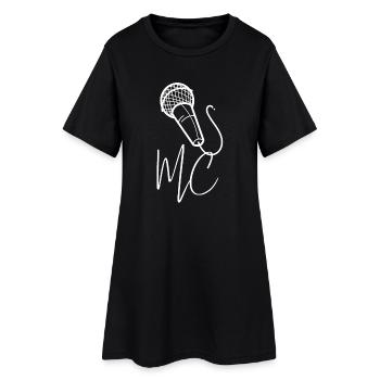 MC Hip Hop Beatbox Rapper Microphone Shirt - Women’s T-Shirt Dress - black - Front