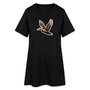 Ente im Flug – Detailzeichnung - Frauen T-Shirt-Kleid - Schwarz - Vorne