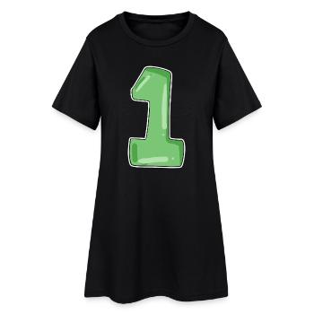 Zahl 1 - Frauen T-Shirt-Kleid - Schwarz - Vorne