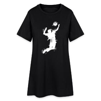 Volleyball Angriff Explosion Beachvolleyball Logo - Frauen T-Shirt-Kleid - Schwarz - Vorne