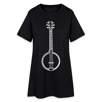 Dessin au trait de banjo - Robe T-shirt Femme - noir - Devant