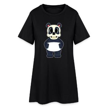 Panda Halloween Skull - Women’s T-Shirt Dress - black - Front