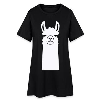 Adorable Cartoon Llama - Women’s T-Shirt Dress - black - Front