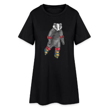 Dachs Inline skating Inline skates - Frauen T-Shirt-Kleid - Schwarz - Vorne