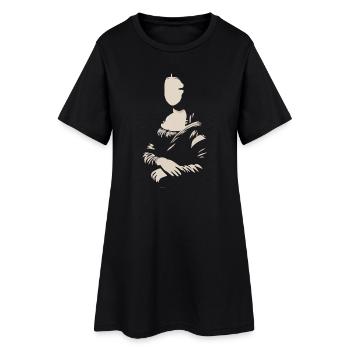 Mona Lisa (La Joconde) blank - Women’s T-Shirt Dress - black - Front