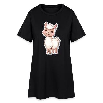 Llama Alpaca Llama Animal Gift - Women’s T-Shirt Dress - black - Front