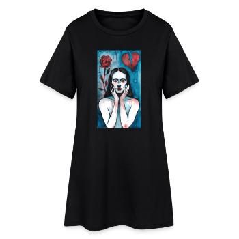 Broken love, grieving lady - Women’s T-Shirt Dress - black - Front