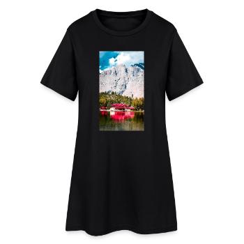 Murmures au bord du lac - Robe T-shirt Femme - noir - Devant