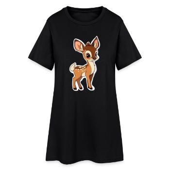 chevreuil - Robe T-shirt Femme - noir - Devant