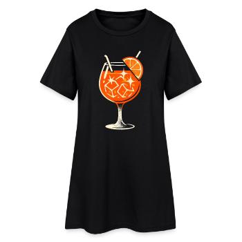 Party Spritz Glas Geschenkidee - Frauen T-Shirt-Kleid - Schwarz - Vorne