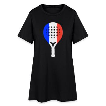 Padel-Frankreich - Frauen T-Shirt-Kleid - Schwarz - Vorne